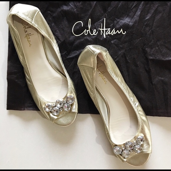 cole haan open toe flats